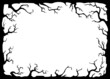 © elinka_art - background with black branches on white. Vector frame illustration with place for your text.