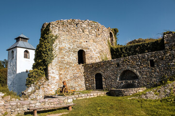 Sticker - Closeup shot of a castle in Maglaj, Bosnia and Herzegovina