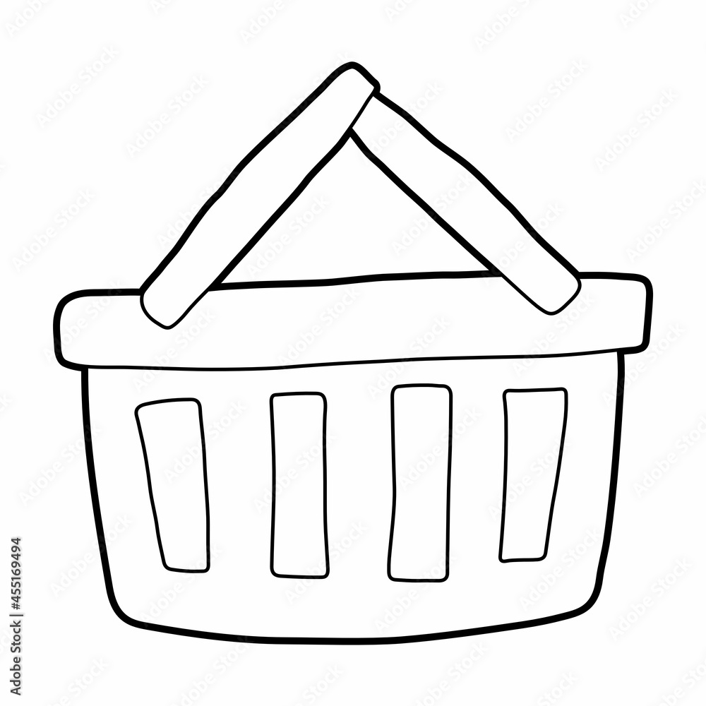 empty shopping basket vector illustration icon design template with ...