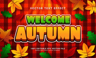 Welcome autumn 3d editable text effect suitable for autumn themed events