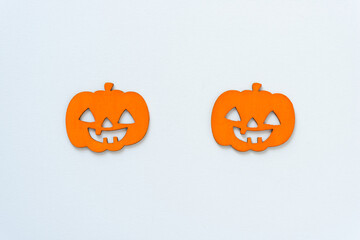 Poster - two halloween pumpkins on a light background
