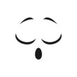 © Vector Tradition - Dreaming emoticon with closed eyes and open mouth isolated cute emoji icon. Vector sleeping smiley with eyebrows and open mouth. Cheerful pleased face expression, satisfied funny emoji head