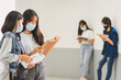 © EduLife Photos - Asian college students back to school with protective face mask studying in the campus