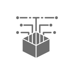 Open source code, web development grey icon.