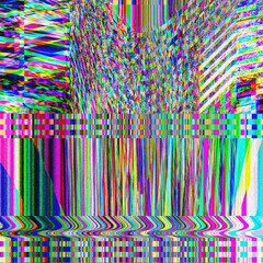 Wall Mural - tv glitch psychedelic photo background old vhs screen error digital pixel noise abstract design comp