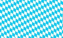 Bavarian Lozenge Background. Traditional Oktoberfest Pattern With Blue And White Rhombus. Bavaria Flag Colors. Vector Flat Illustration. 