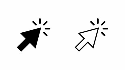 cursor click icon set, cursor click vector set illustrations
