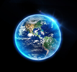 Wall Mural - earth view - elements of this image furnished by nasa