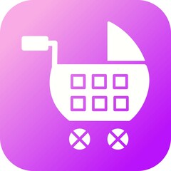 Sticker - Unique Stroller Vector Glyph Icon