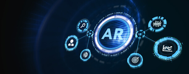 Wall Mural - Ar, augmented reality icon. Business, Technology, Internet and network concept. 3d illustration