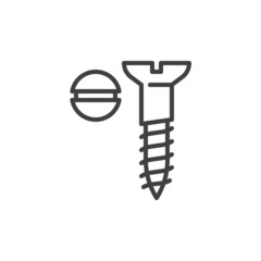 Wood screw line icon