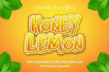 Wall Mural - honey lemon 3d editable text effect