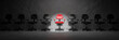 © Yingyaipumi - Job interview, recruitment,best,talent concepts.Row of chairs with one odd one out. Job opportunity.Red chair in spotlight.Business leadership. recruitment concept.3D rendering and illustation.