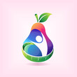 diet logo with fruit concept