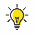Light bulb as a sign of an idea. Icon in flat style.