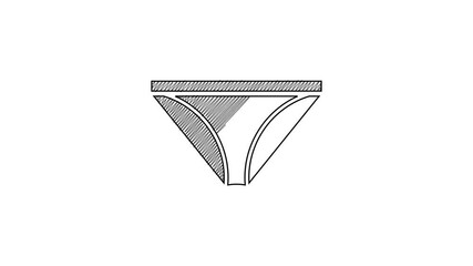 Sticker - Black line Men underpants icon isolated on white background. Man underwear. 4K Video motion graphic animation