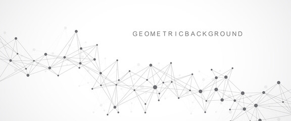 Global network connection concept. Social network communication in the global business. Big data visualization. Internet technology. Vector illustration.