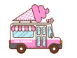 Ice cream van icon. Food truck isolated