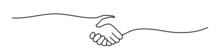 Handshake, Agreement, Introduction Banner Hand Drawn With Single Line