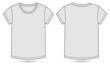 © ClothingArtStudio  - Regular fit Short sleeve basic t shirt vector template for ladies and baby girls. Technical fashion flat sketch with crew neckline illustration mockup front, back views isolated on white background.