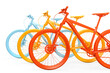© kirill_makarov - Group of colorful bicycles. 3D rendering