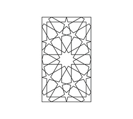 Wall Mural - Vector isolated islamic geometrical line pattern rectangle tile