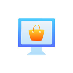 Poster - computer ecommers icon in gradient color style, isolated on white background 