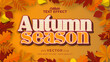 © Crealive.Studio - Editable text style effect - autumn text with maple leaves illustration