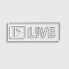 Wall Mural - live icon vector red button. Live streaming icon. 