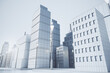 © Who is Danny - Creative graphic white city background. Building and downtown concept. 3D Rendering.
