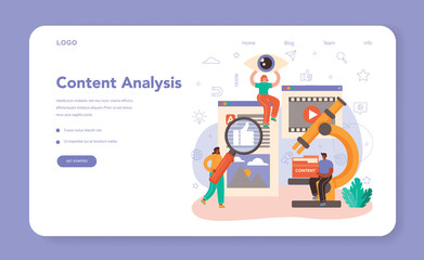 Wall Mural - content manager web banner or landing page. idea of digital strategy