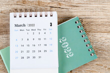 March 2022 Desk Calendar.