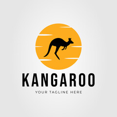 Wall Mural - silhouette kangaroo australia logo vector illustration design
