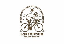 Fast Bicycle Line Art With Lorem Ipsum Text