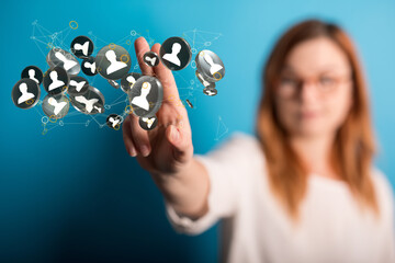 Aufkleber - conference team work connection digital concept