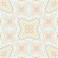  American repeating ornament vector design. Damask geometric background. Textile print in ethnic