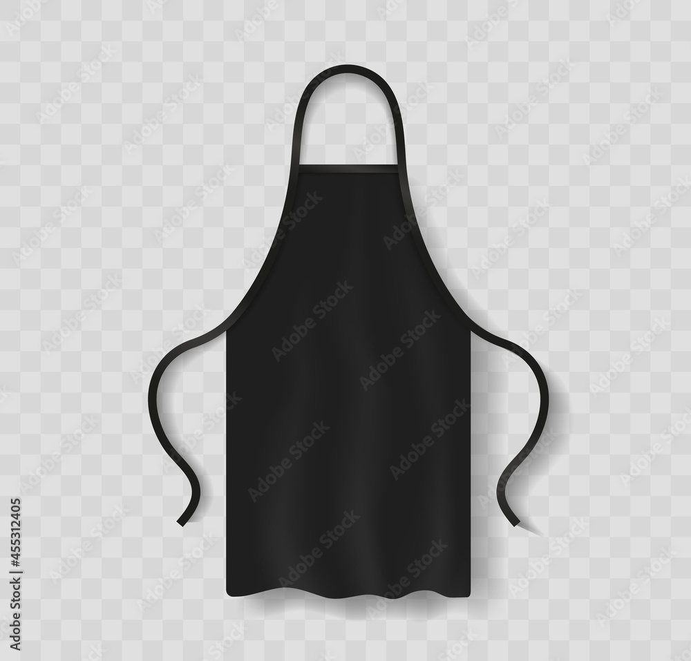 Apron mockup. Apron of uniform for kitchen and cooking. Black uniform ...