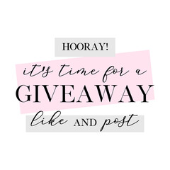 Wall Mural - Hooray it's tome for giveaway banner | Instagram post | Instagram story vector image