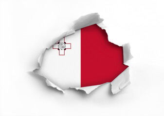 Wall Mural - Flag of Malta underneath the ripped paper