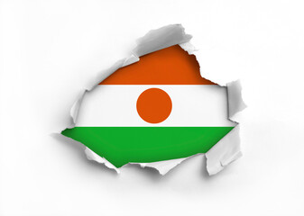 Wall Mural - Flag of Niger underneath the ripped paper