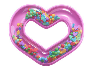 Sticker - Pink toy font. Heart symbol. 