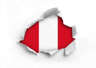 Wall Mural - Flag of Peru underneath the ripped paper