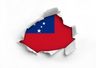 Wall Mural - Flag of Samoa underneath the ripped paper