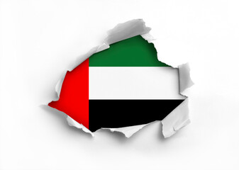 Wall Mural - Flag of United Arab Emirates underneath the ripped paper