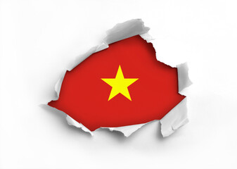 Wall Mural - Flag of Vietnam underneath the ripped paper