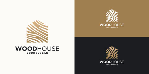 Wall Mural - Wood house illustration.home logo design