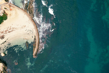 Wall Mural - Top down birdseye view of Children's Pool in La Jolla, California