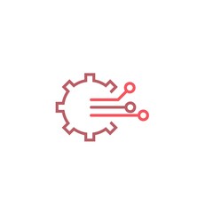 Sticker - Circuit technology logo icon design vector