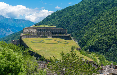 the fort of exilles, in the susa valley. province of turin, piedmont, northern italy.