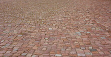 Old Cobblestone Pavement. Stone Vintage Paved Road